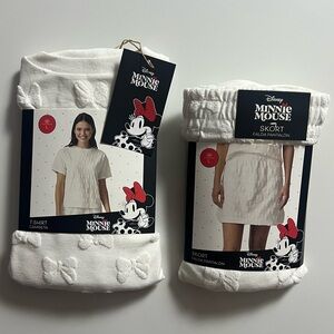 NWT Disney Minnie Mouse 2 Piece Set, White, Size L